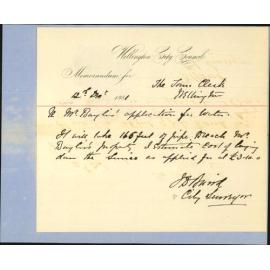 G H Baylis, application for water mains in Hanson Street, also as to gorse - Town Belt