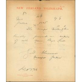 Mayor of Patea, asking for copies of bylaws