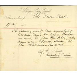 Inspector of Nuisances, regarding unfenced section in Courtenay Place and Edward Street