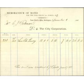 T Radd, regarding rates on St George's Hall