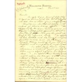 Resident Surgeon Hospital, report in case of William Baylis died in hospital with Dr Grace's opinion