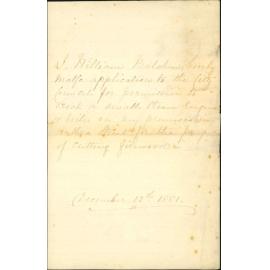 William Balchin, application for lease to erect steam engine in Arthur Street