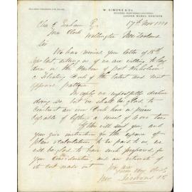 William Simons and Co, declining to tender for floating dock