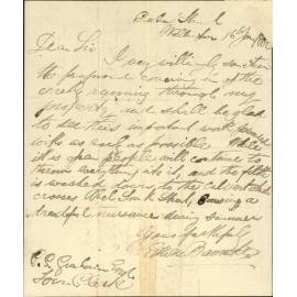 E Bannister, giving consent to Te Aro drain through premises
