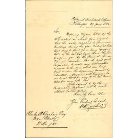 Colonial Secretary's office, regarding payment for water supply to Government