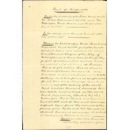 City Solicitor, seeking instruction regarding Plimmer and Reeve's claim for compensation