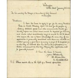 H Alexander, application for Newtown Park in Easter Sunday