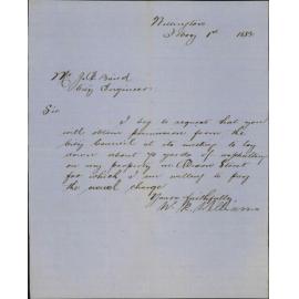 W R Willams, regarding application for asphalt slabbing, Dixon Street