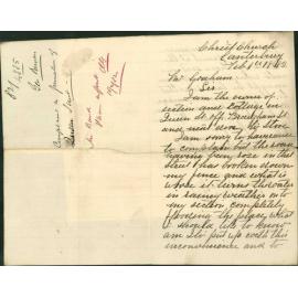 George Bowen, complaint as to formation of Queen Street