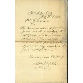 Thomas J Hillas, application to cut grass in the water works reservoir