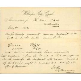 City Surveyor, regarding deposits maturing water works loan