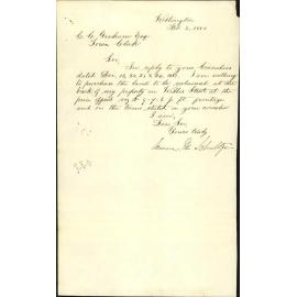 A Schultze, agreeing to terms of land purchase Te Aro reclamation Willis Street