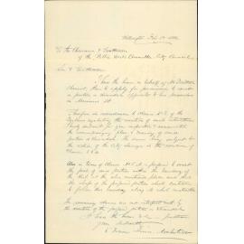 E Fraser Jones, application for lease to erect veranda Manners Street