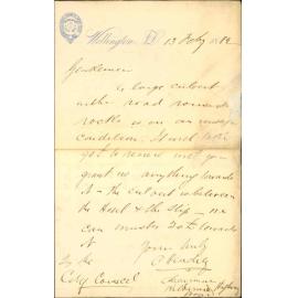 Kilbirnie Road Board, asking grant in aid of culvert - Evans Bay Road