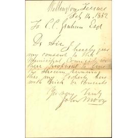 John Mirie, assenting to Terrace invert through his land