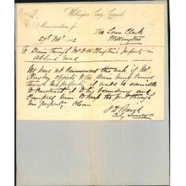 Ollivier Holland and Brown, regarding drain through O W Clayton property in Adelaide Road