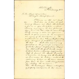 Petition, complaint against brick kiln, corner of Hanson and Hall streets