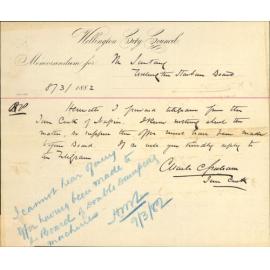 Town Clerk, Napier, v price for dumping machines for wharf