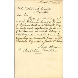 Application for use of ropes and standards at Newtown Park - Joseph O'Brien
