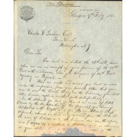 Had given receipt in full, advising shipment per Glenariff - R Laidlaw & Son