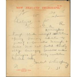 Invitation to Councillors and their wives - Christchurch exhibition