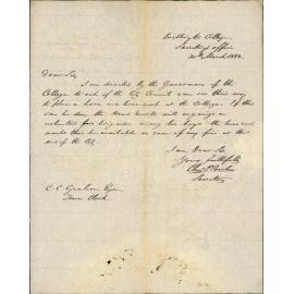 Application for hose and hose reel for fire purposes - Wellington College