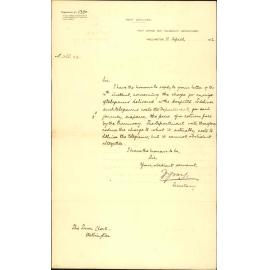 Charge of telegrams to hospital - Telegraph department