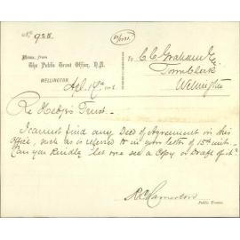 Mrs Hedge's trust money - Public Trustee