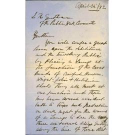 Application for lamp at corner of Hanson Street - G H Baylis