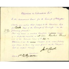 Application to be placed on the Burgess list - James Cook