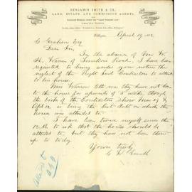 Complaint regarding neglect of Night Soil Contractor - E W Smith