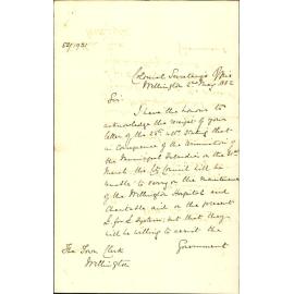 Maintenance of hospital - Colonial Secretary