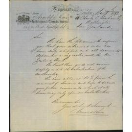 Advising shipment of instruments for hospital - Arnold & sons