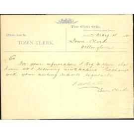 Exchange of Municipal Reports - Town Clerk Auckland