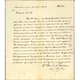 Power of Council under Water Works Act 1871 - City Solicitor