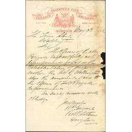 Enquiries as to Wellington Volunteer Fire Brigade - Dunedin Volunteer Fire Brigade