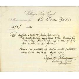 Dietary scale in Benevolent Institution - Town Clerk Blenheim