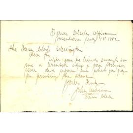 Asking for particulars regarding Burgess roll - Town clerk Blenheim