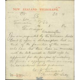 Subscription list in aid of suffering by wreck - Harbour Board Timaru