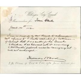 Application for extension of Wellington Terrace drain - B Smith, [Thomas Ward]