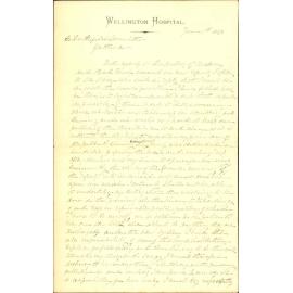 Tendering her resignation - Mrs Baillie [Hospital Matron]
