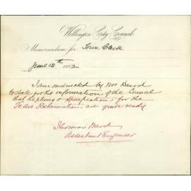 Plans and specifications of Te Aro reclamation all ready - City Surveyor [Thomas Ward]