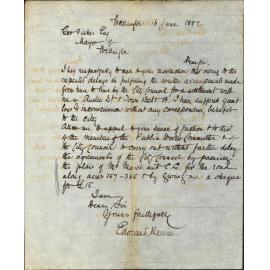 His application for roadway at Town Belt - Edward Reeves