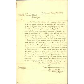 Application for right of way off Elizabeth Street - Izard & Bell