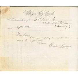 Asking for information regarding Licensing Act - Town Clerk Auckland