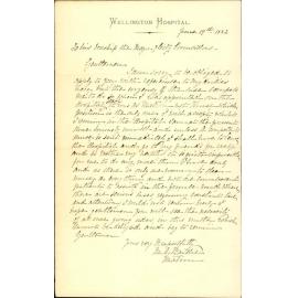 Unable to carry on her duties, ill health - Mrs Baillie [Hospital Matron]