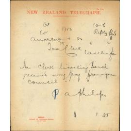 Payment of Clerk to Licensing Committee - Town Clerk Auckland