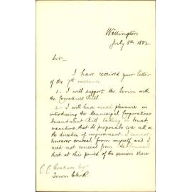 Municipal Corporations Act and Plimmer Reeves & Co bill - W Hutchison
