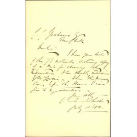 To take charge of Cemeteries Bill - W H Levin