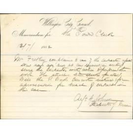 Complaint against Night Soil Contractor - W H Frethey